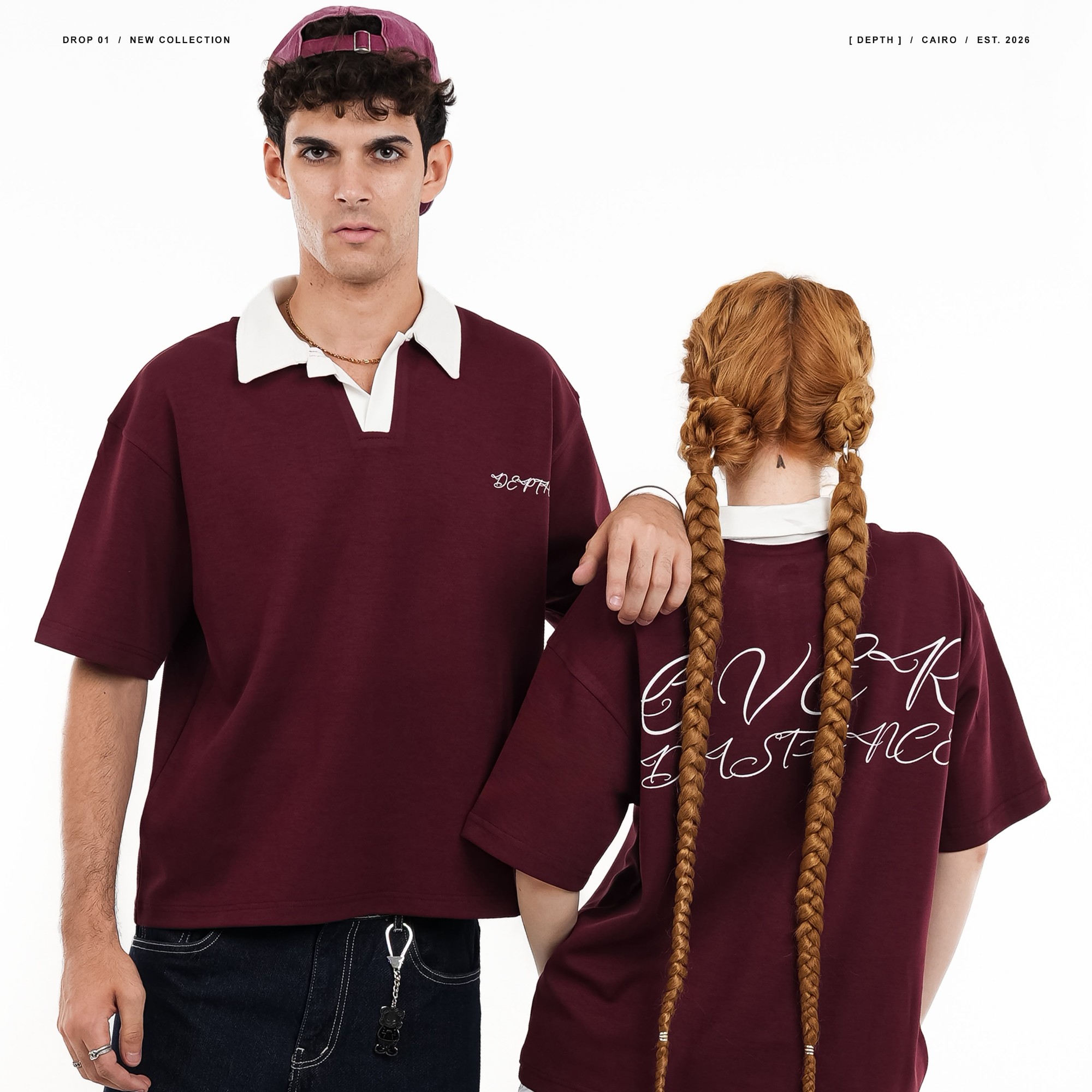 Burgundy +White Elite Polo