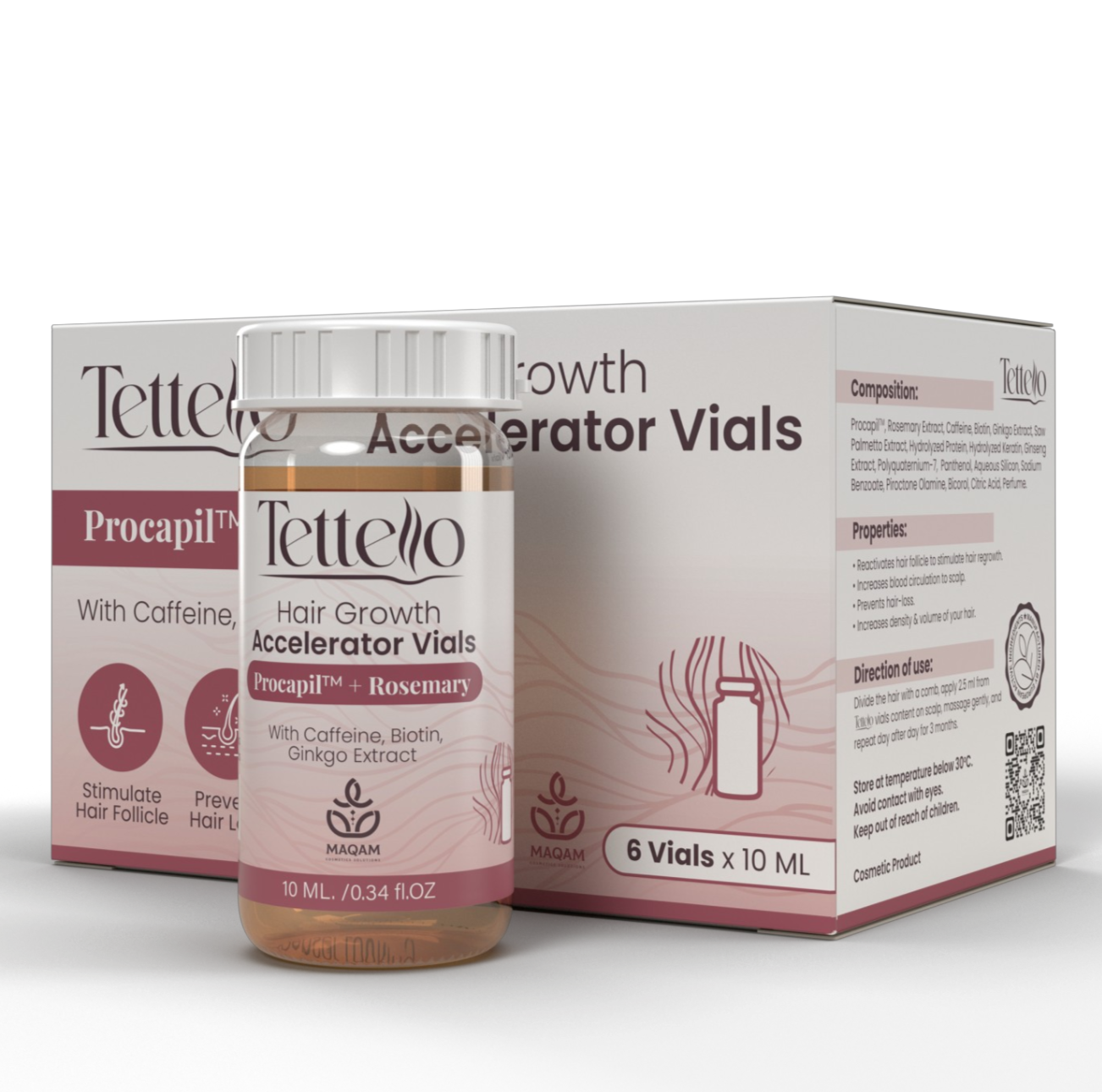 Tettello Hair Growth Accelerator Vials 6x10ml