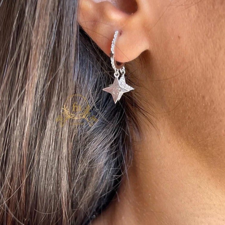 Two stars silver earrings