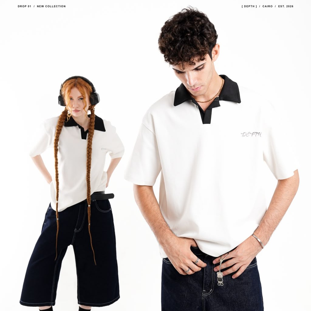 Urban Vibe Polo White+Black