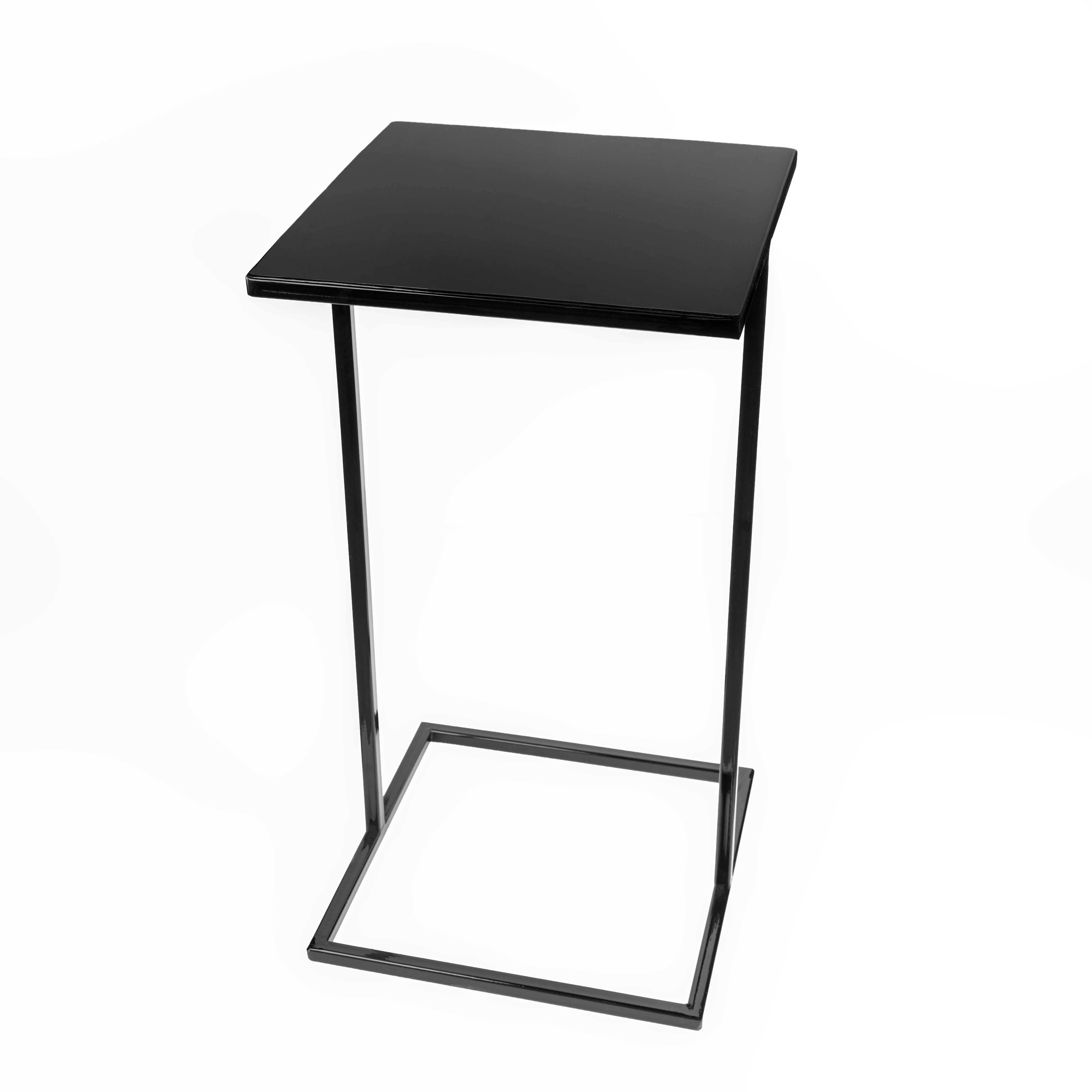 Modern Square Slide-Under Side Table - Electrostatic Black